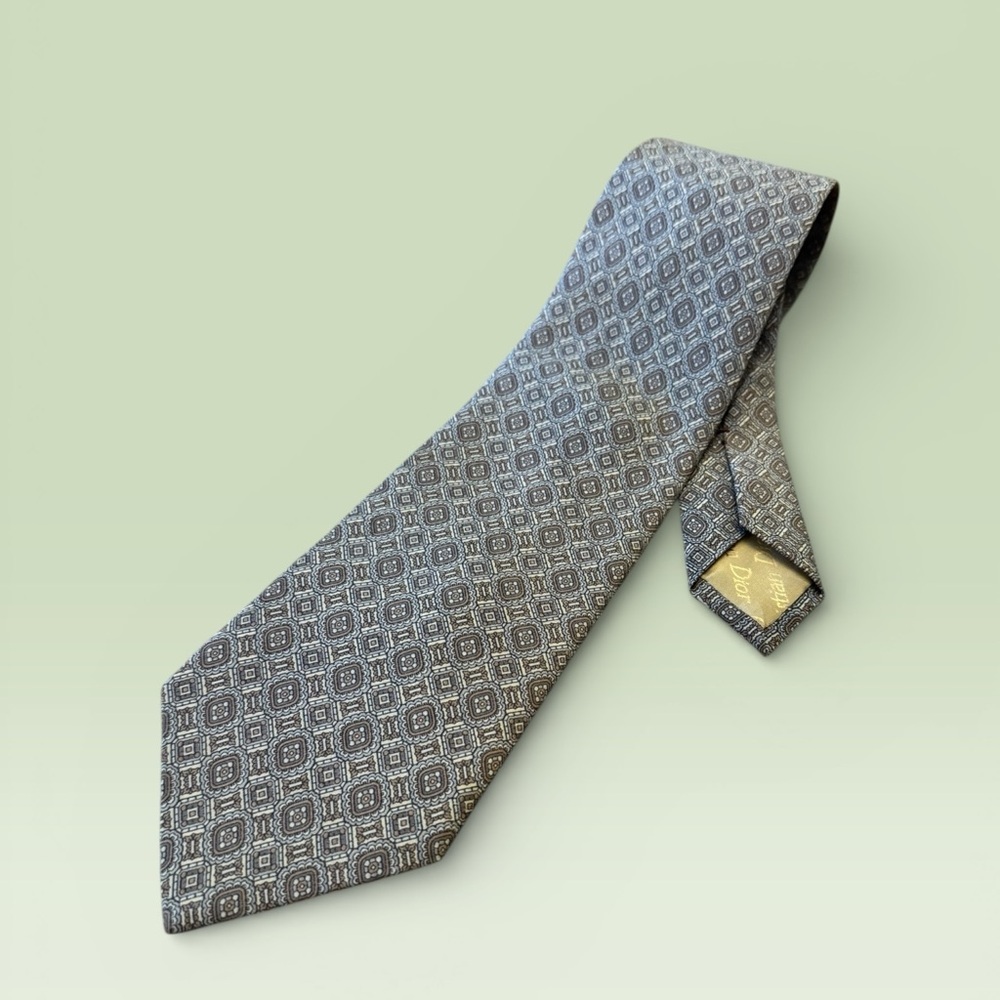 Dior Vintage Silk Geometric Tie